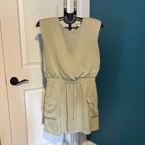 Skies Are Blue Olive Green Romper